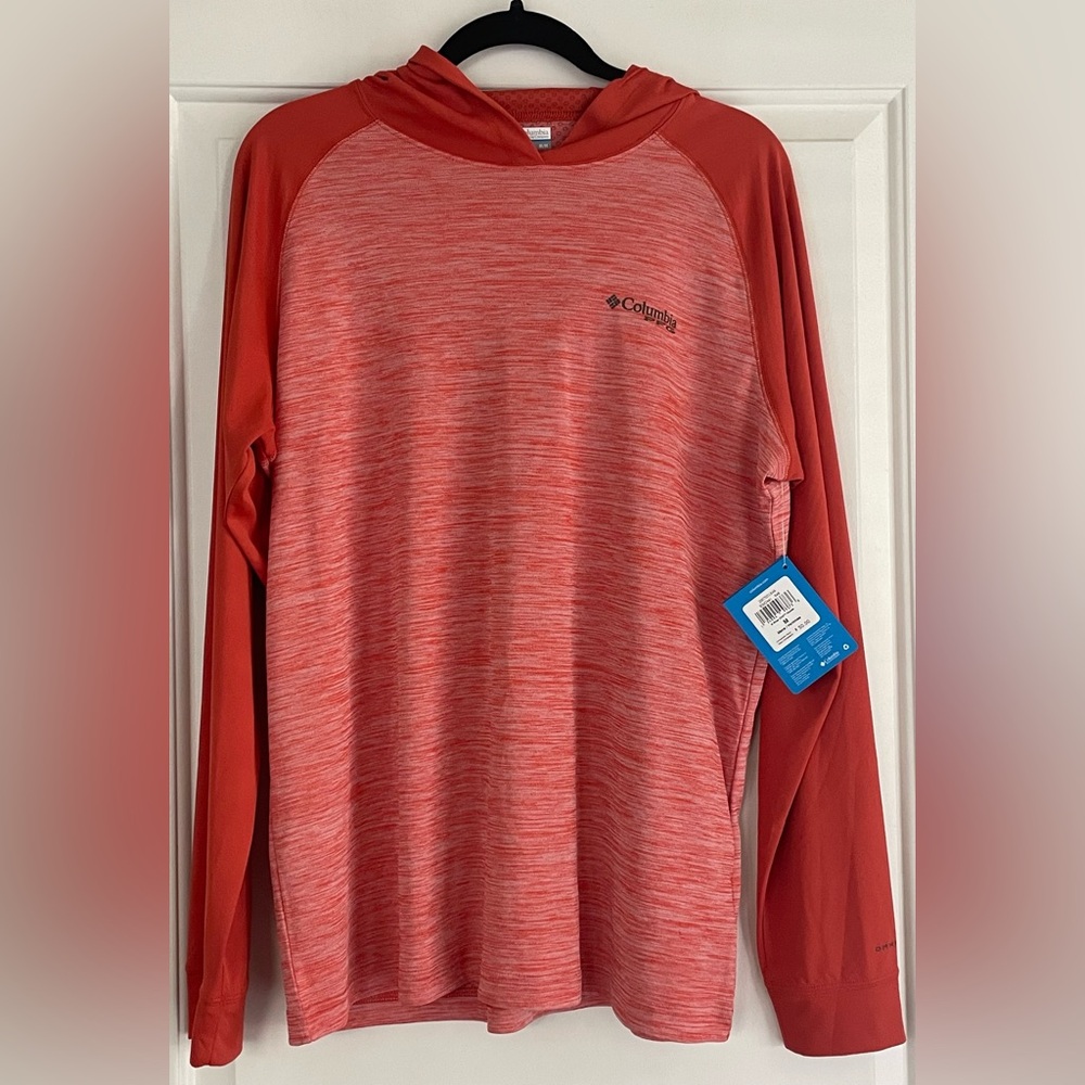 Columbia Men's Heathered Orange Long Sleeve Tee with Hoodie